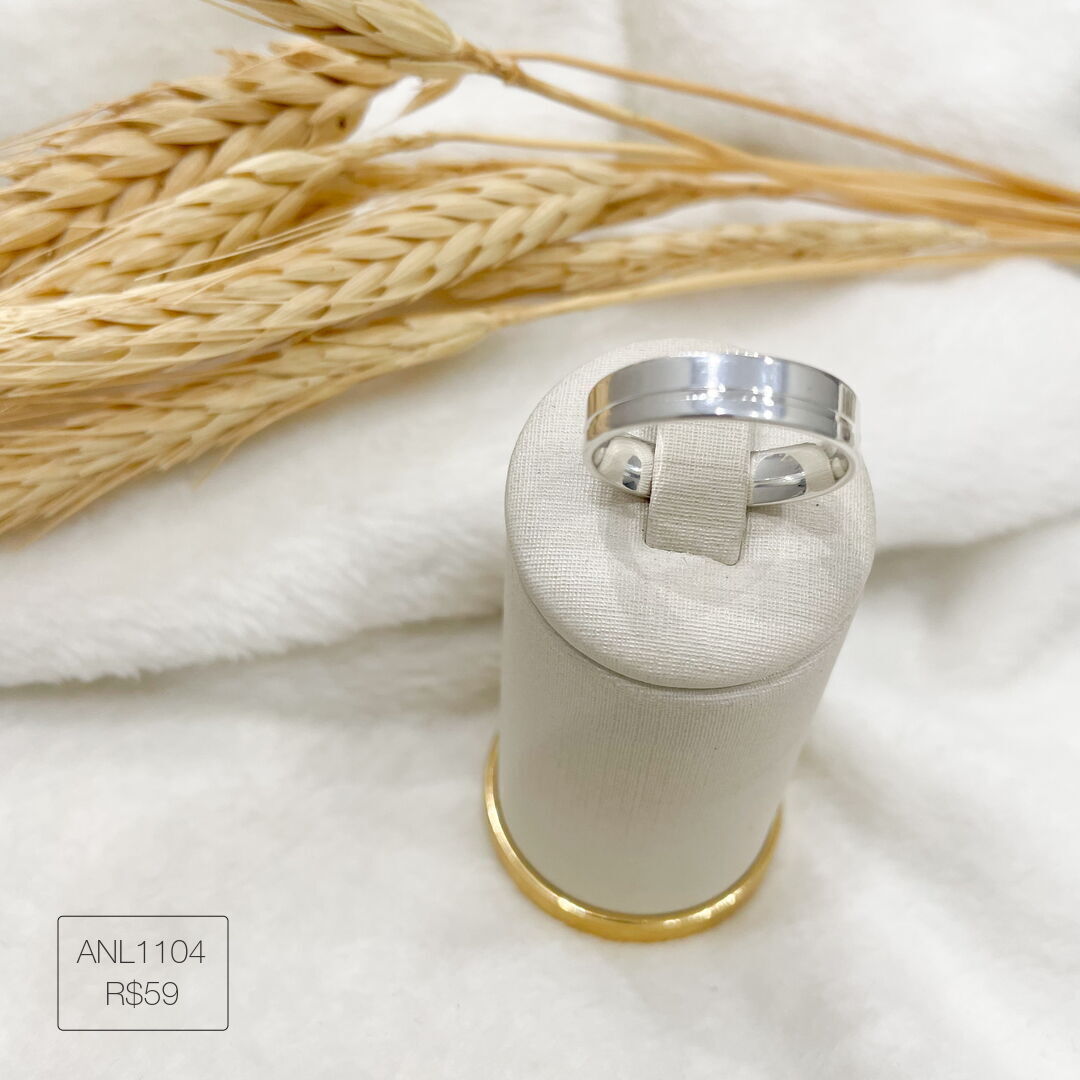 Aliança Quadrada Reta 5mm Prateada